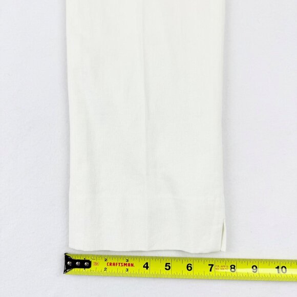 Black Label by Evan-Picone Women's Linen Blend Natural White Crop Pants Sz 6 NWT - Picture 10 of 11